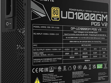 GIGABYTE UD1000GM PG5 V2-1000W 80 Plus Gold Certified
