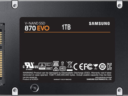 Samsung 870 EVO SATA III SSD 1TB 2.5” Internal Solid State Drive, Upgrade PC or Laptop Memory and Storage for IT Pros, Creators, Everyday Users, MZ-77E1T0B/AM
