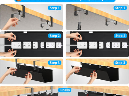 Under-Desk Cable Management Tray