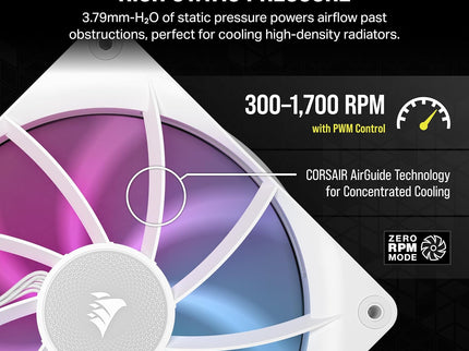 Corsair iCUE Link RX140 RGB 140mm PWM Fans, Dual Pack, Magnetic Dome, White