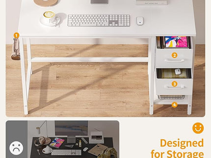 CubiCubi Computer Desk with 2 Drawers