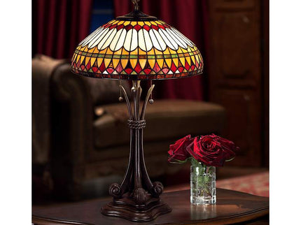 Quoizel Western Place 26 1/2" Bronze Tiffany-Style Glass Table Lamp