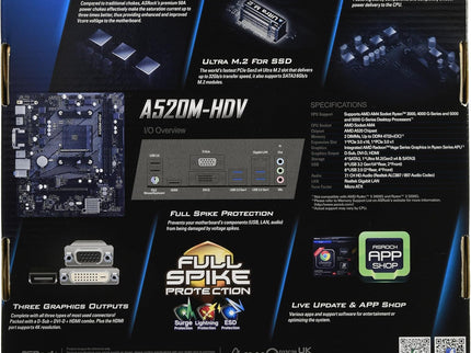 ASRock A520M-HDV Supports AMD AM4 Socket Ryzen™