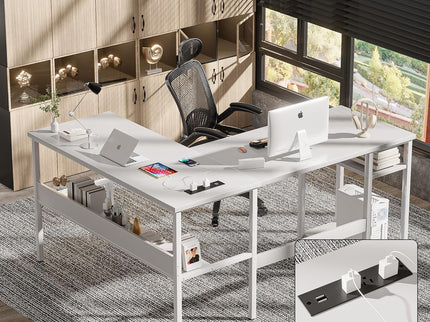 Unikito Reversible L-Shaped Desk – White