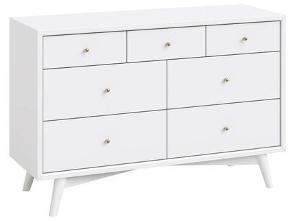 M15916W,Palma 7-Drawer Double Dresser  Assembled in White