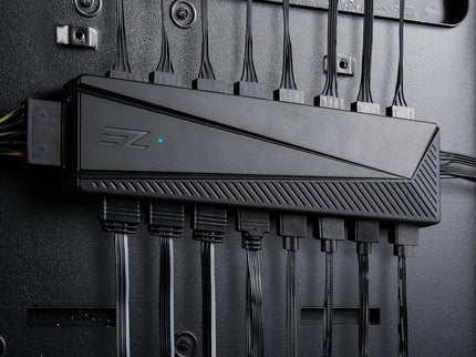 EZDIY-FAB ARGB PWM Fan Hub for PC Case Fan, 8 PWM Ports+8 ARGB Ports, 12V RGB/ 5V ARGB Motherboard Sync, PWM Functional Fan Adapter, Two Lighting Systems, Easy Cable Management.