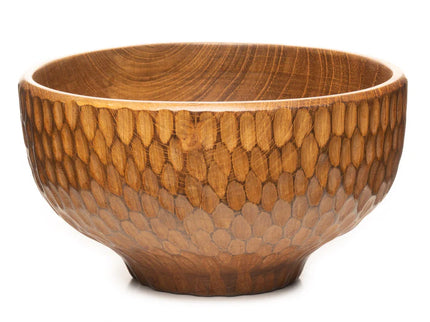 Dome Carved Shiruwan Teak Wood Soup Bowl