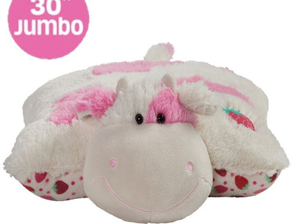 Original 18" & Jumbo Strawberry Cow Plush Pillow Pet Combo Pack