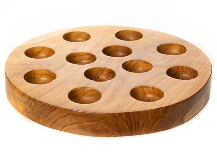 Live Edge Tamago Egg Teak Wood Serving Tray