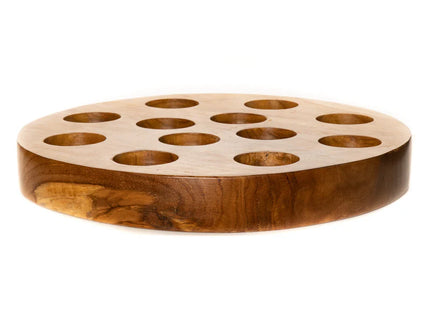 Live Edge Tamago Egg Teak Wood Serving Tray