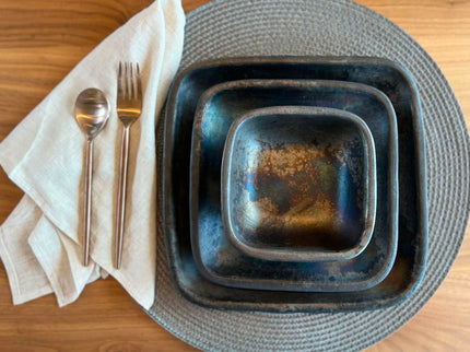 Longpi Pottery Square Bowl - Small