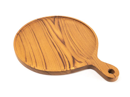 12 Inch Teak Wood Pizza Board with Handle & Rim