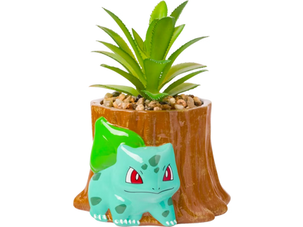 Pokemon Bulbasaur and Tree Stump Mini Ceramic Planter