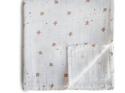 Mushie Organic Cotton Muslin Swaddle Blanket