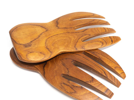 Teak Wood Salad Serving Hands - Pair
