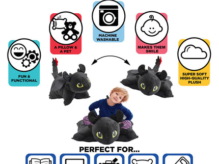 How to Train Your Dragon Toothless Jumbo 30" Plush Pillow Pet