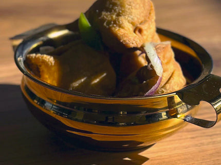 Indian Handi Serving Bowl - Brass Colored Stainless Steel