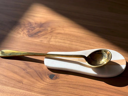 Marble and Wood Spoon Rest