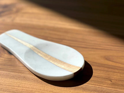 Marble and Wood Spoon Rest