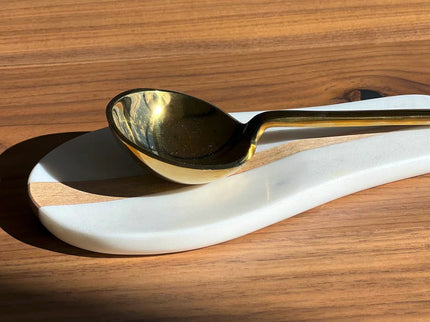 Marble and Wood Spoon Rest