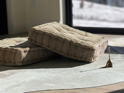 Block Print Meditation Cushion - Square