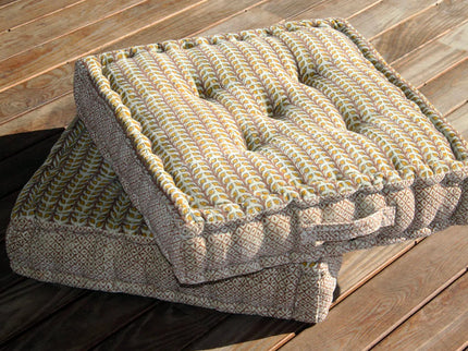 Block Print Meditation Cushion - Square