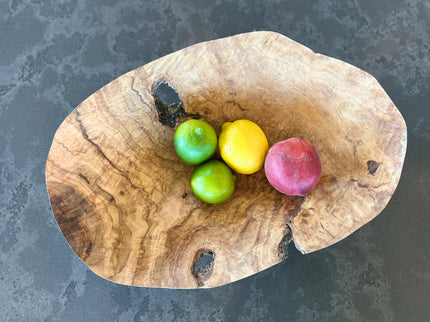 Italian Olivewood Root Fruit Bowl