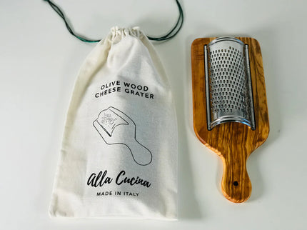 Italian Olivewood Parmesan Cheese Grater - Flat