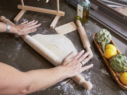 Italian Mattarello Pasta Rolling Pin and Dough Scraper Set
