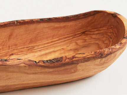 Italian Olivewood Boat Bowl with Live Edge