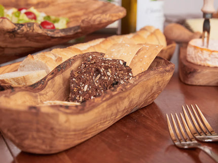 Italian Olivewood Boat Bowl with Live Edge