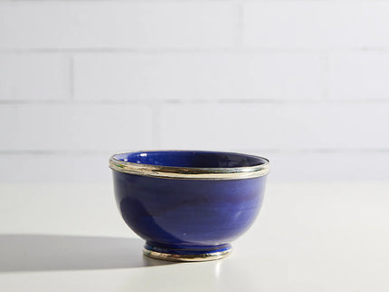 Moroccan Glazed Bowls with Berber Silver Trim