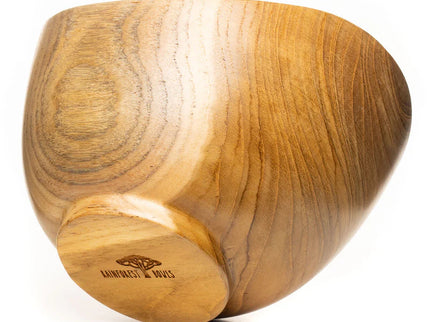 Wavy Menbachi Teak Wood Noodle Bowl - Small