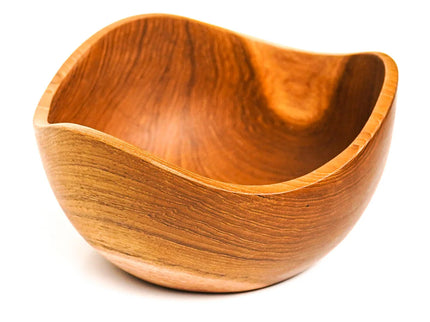 Wavy Teak Wood Bowl