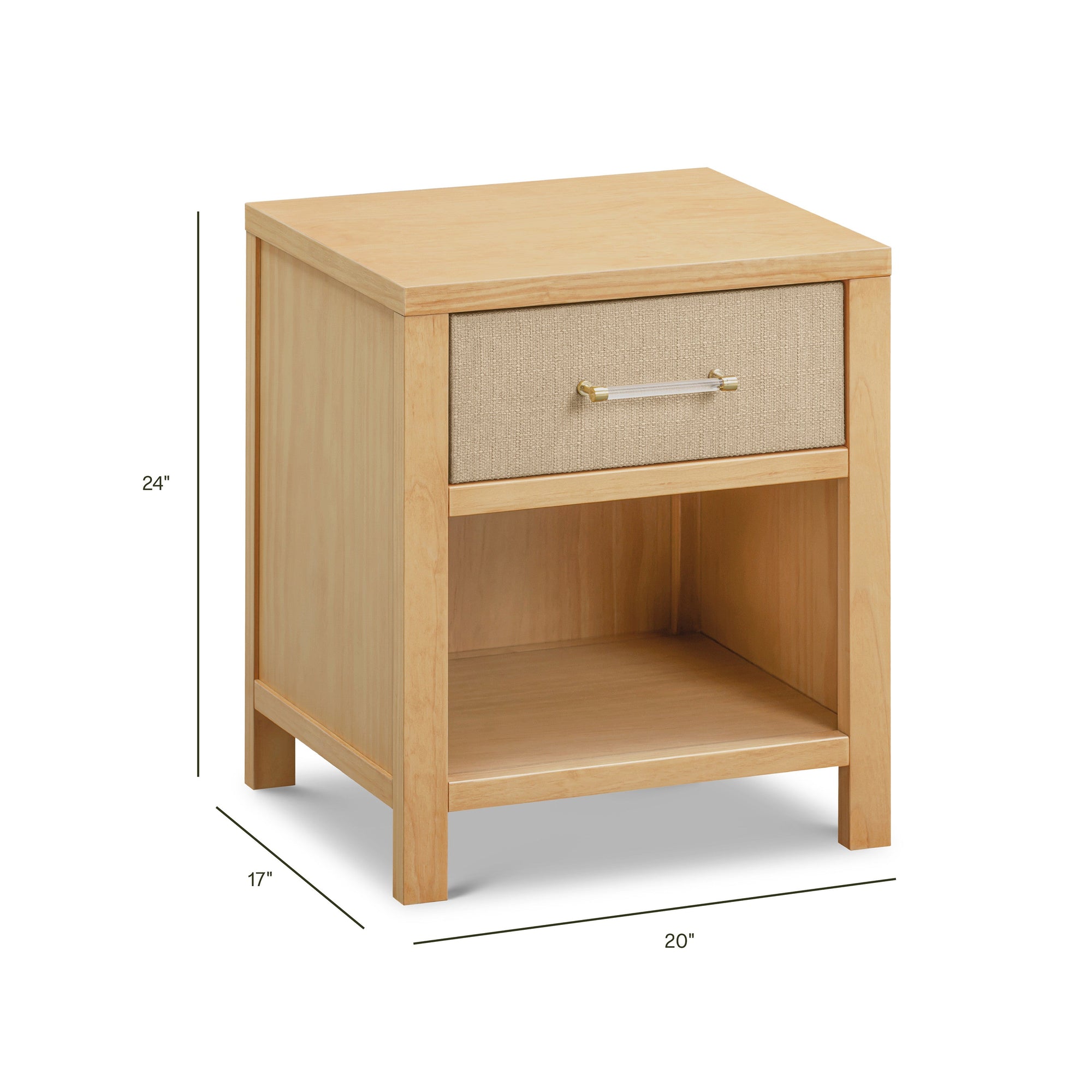 M24860HYPSEW,Namesake,Eloise Nightstand Assembled in Honey & Performance Sand Eco-Weave