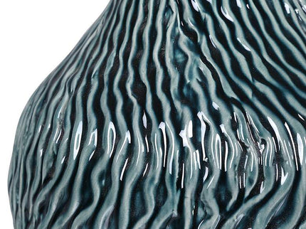 Almera Distressed Dark Teal Glaze Ceramic Bottles Set of 2