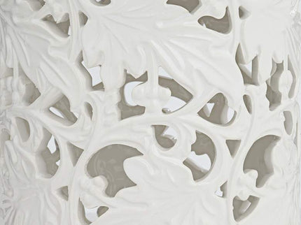 Angelique 12" High White Ceramic Jar with Lid