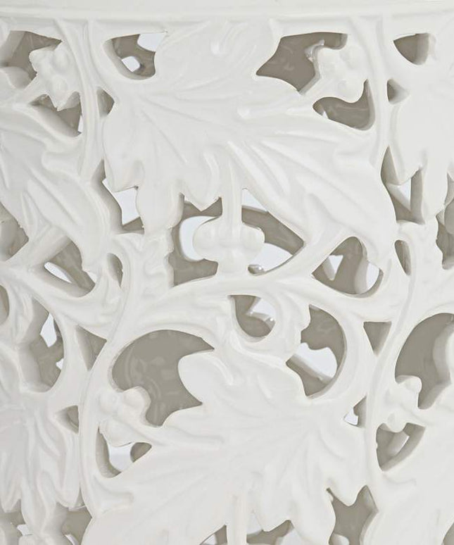 Angelique 12" High White Ceramic Jar with Lid