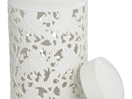 Angelique 15 3/4" High White Ceramic Jar with Lid