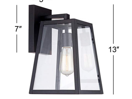 Arrington 13" High Glass and Mystic Black Wall Sconce Set of 2