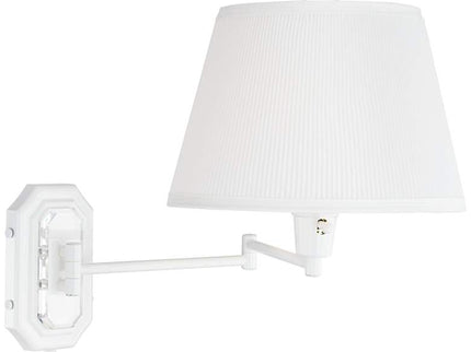 Barnes and Ivy Amelie White Swing Arm Plug-In Wall Lamps Set of 2