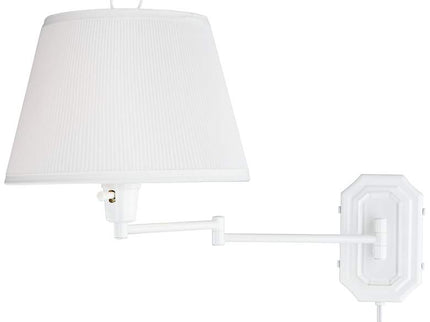 Barnes and Ivy Amelie White Swing Arm Plug-In Wall Lamps Set of 2