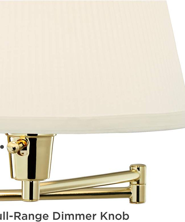 Barnes and Ivy Fredericks Traditional Brass Plug-In Wall Lamps Set of 2