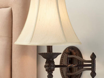 Barnes and Ivy Godia Bronze Plug-In Swing Arm Wall Lamps Set of 2