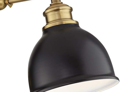 Barnes and Ivy Sania Black and Antique Brass Swing Arm Wall Lamps Set of 2