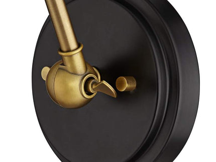 Barnes and Ivy Sania Black and Antique Brass Swing Arm Wall Lamps Set of 2