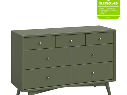 M15916OL,Palma 7-Drawer Double Dresser  Assembled in Olive