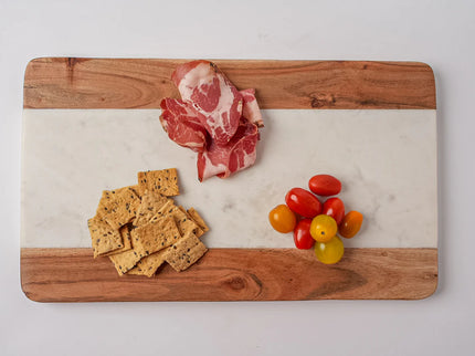 Marble and Acacia Wood Serving Board - Rectangle