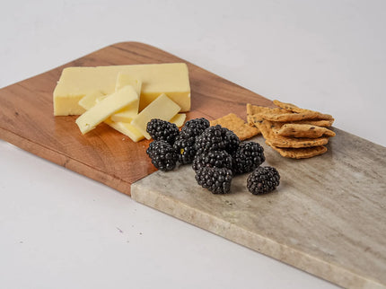 Marble and Acacia Wood Long Charcuterie Board - Tan