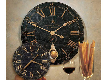 Bond Street Black 18" Wide Round Wall Clock